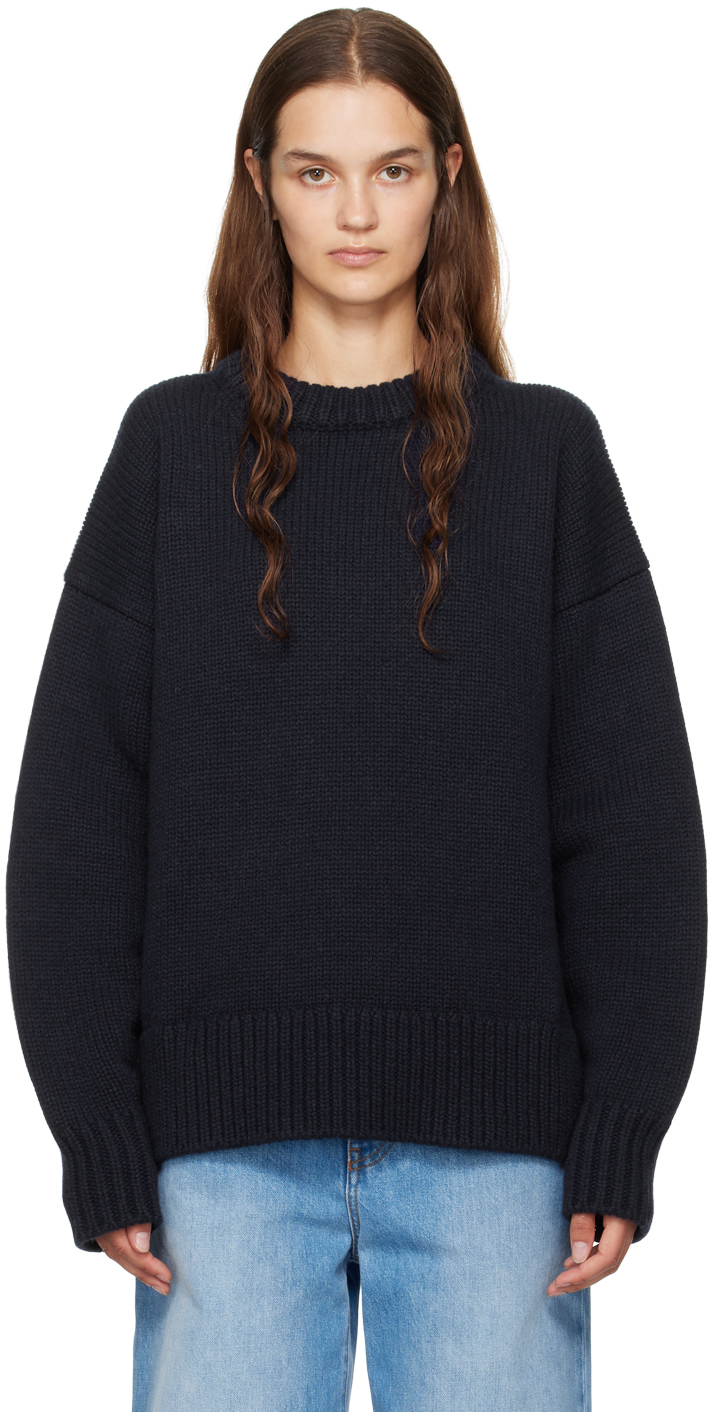 The Row Navy Ophelia Sweater