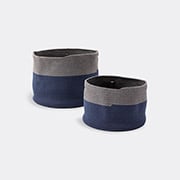 'podor' Baskets, Set Of Two, Blue & Grey