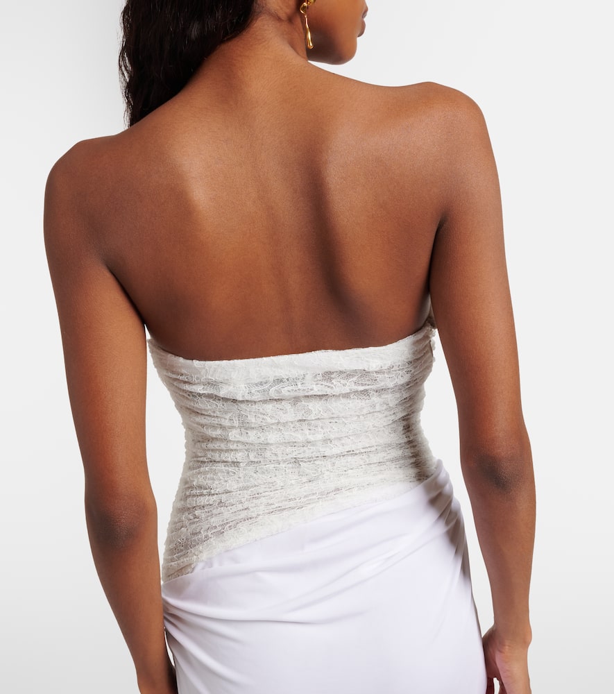Salacia ruched lace and jersey gown