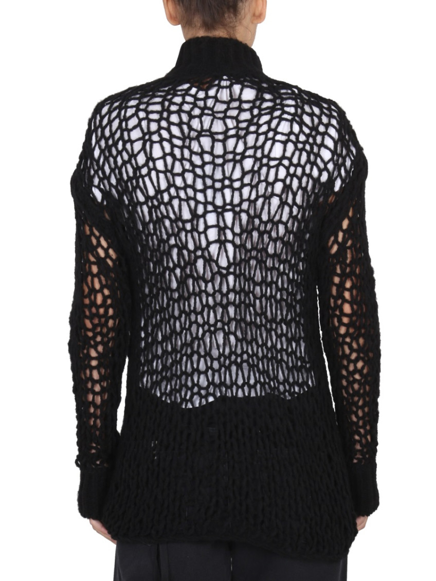 Ann Demeulemeester - high neck long sleeve knitwear