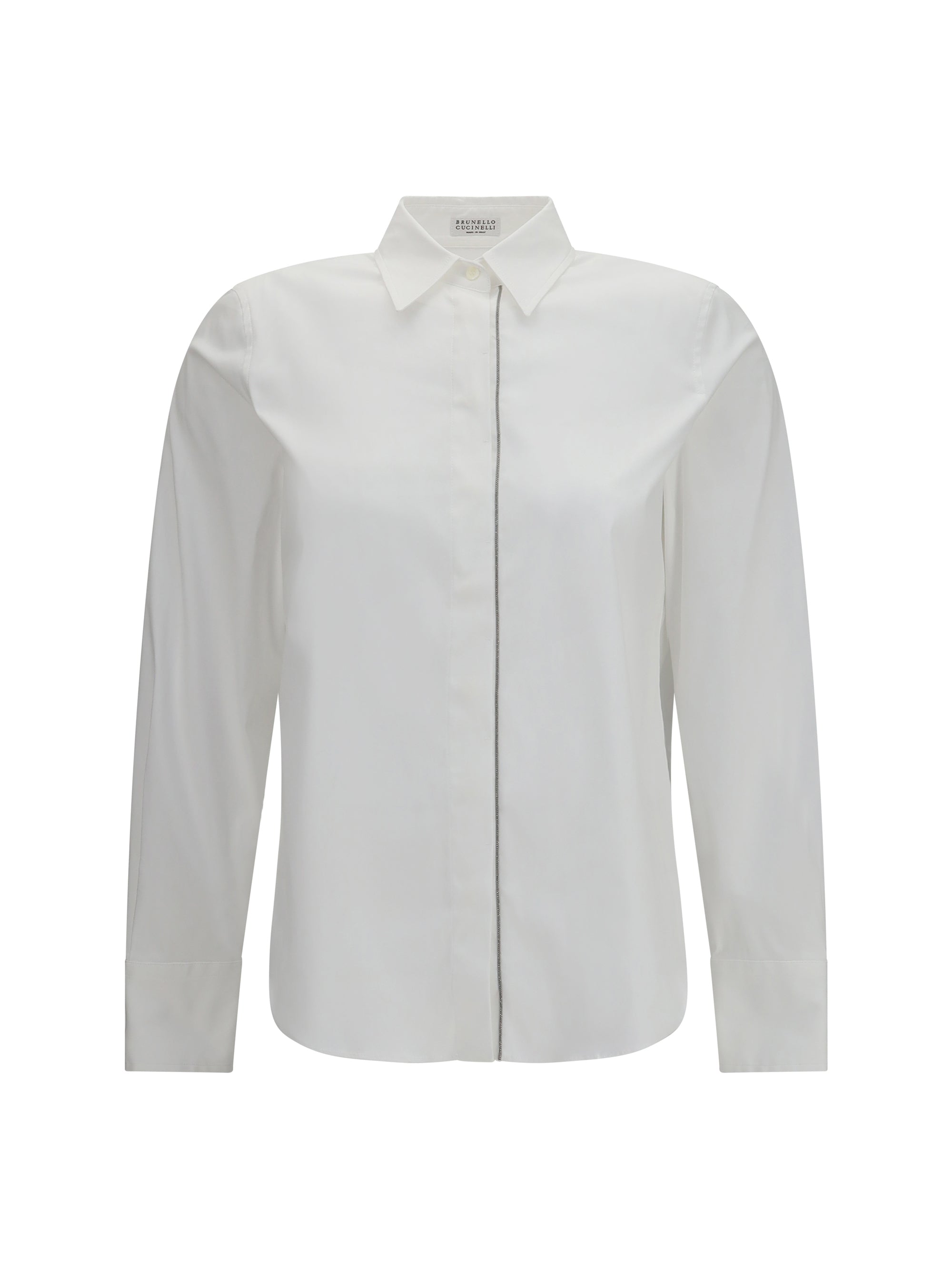Stretch Cotton Poplin Shirt — White