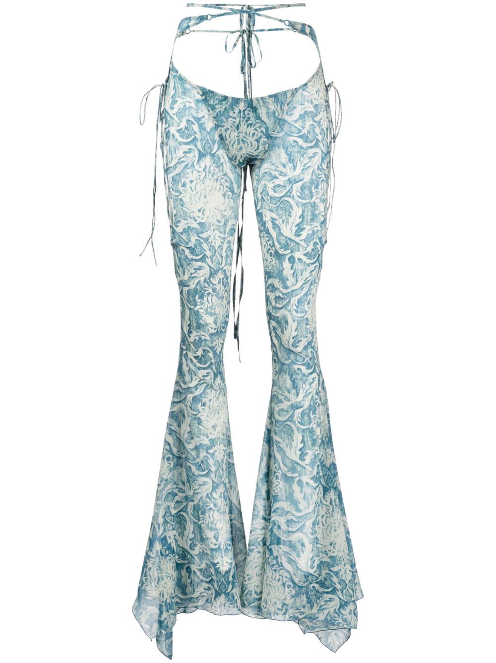 Pants In Blue Silk
