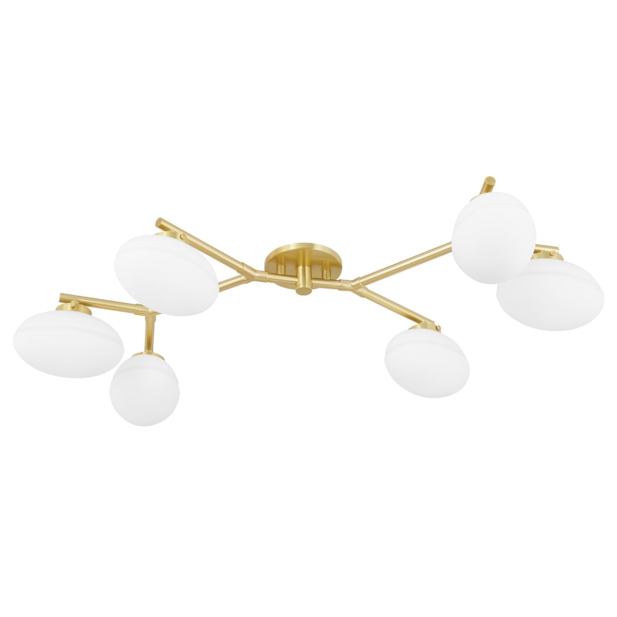 Aged Brass Six Light Semi Flush Mount from the Wagner Collection
