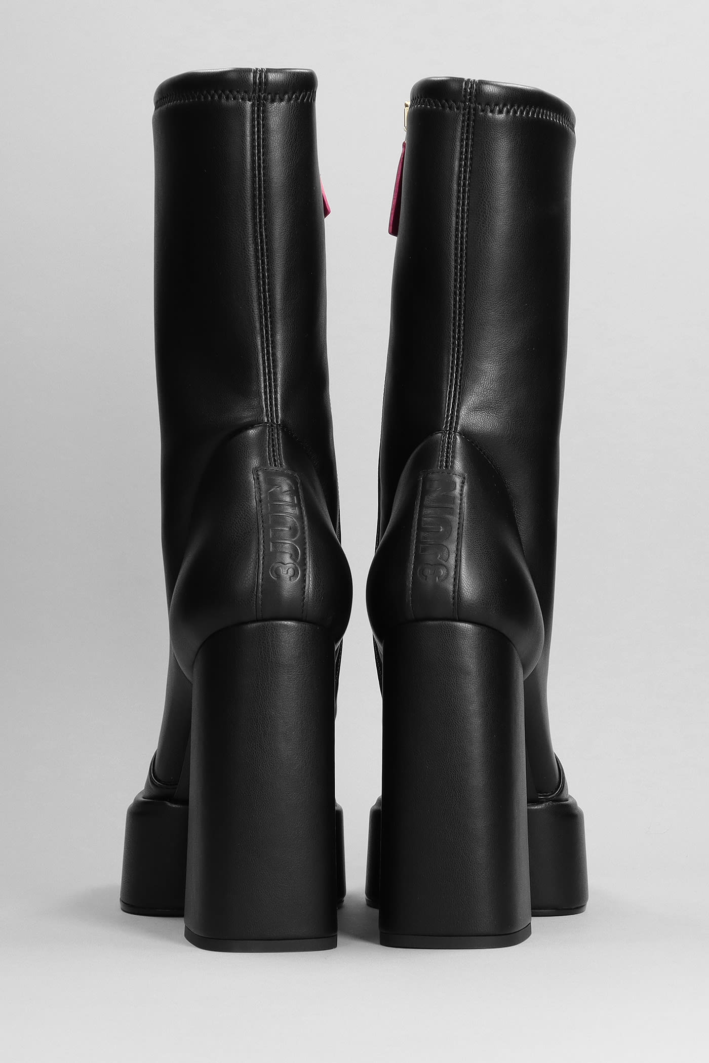 Mila 080 High Heels Ankle Boots In Black Leather