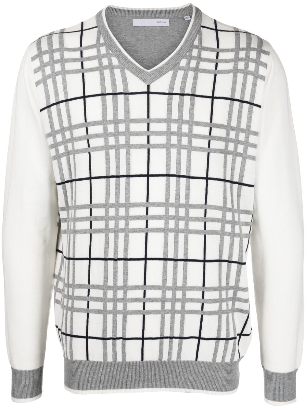 The Ivan checked jumper - White