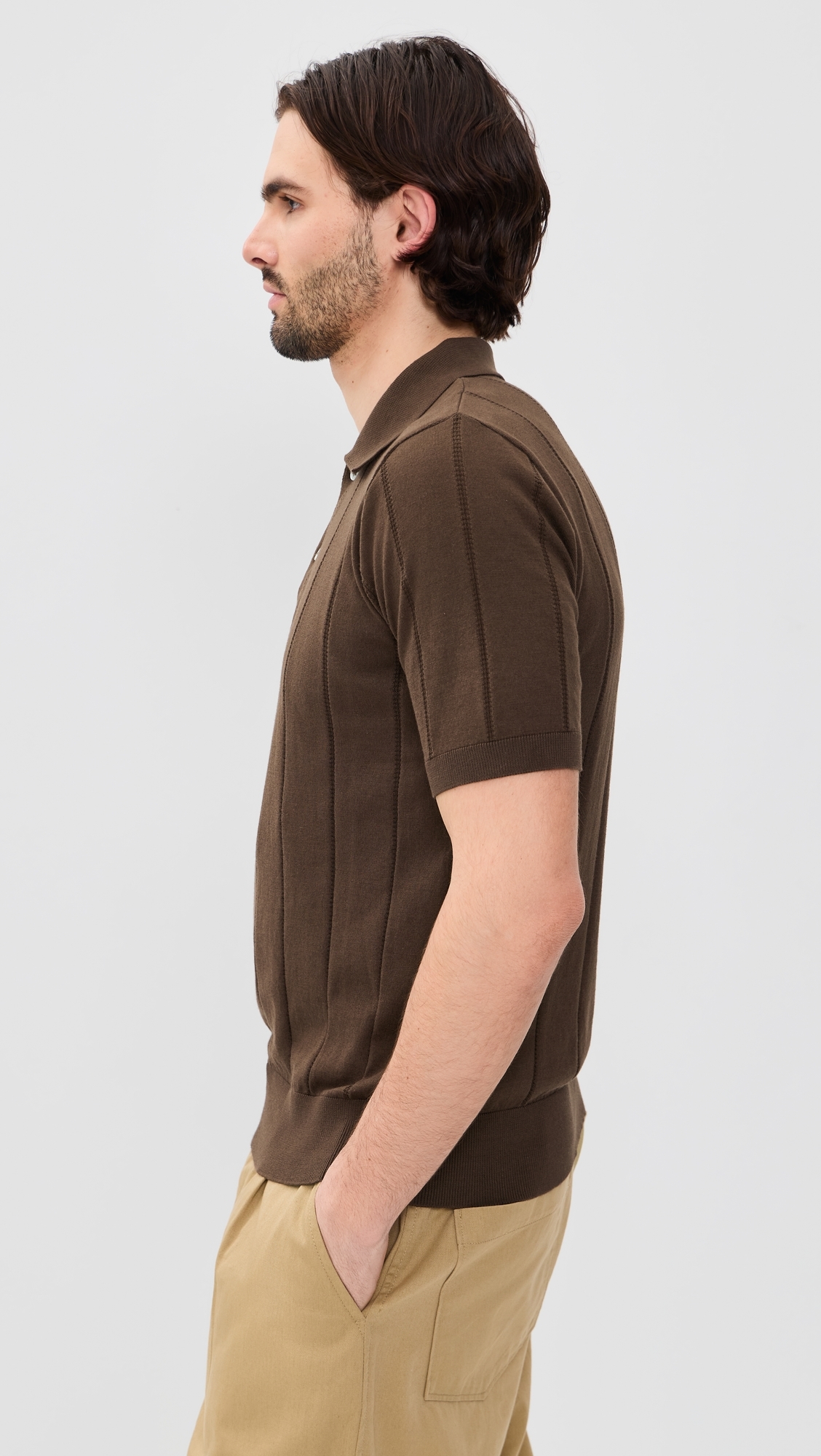 Jacobs Knitted Polo Brown