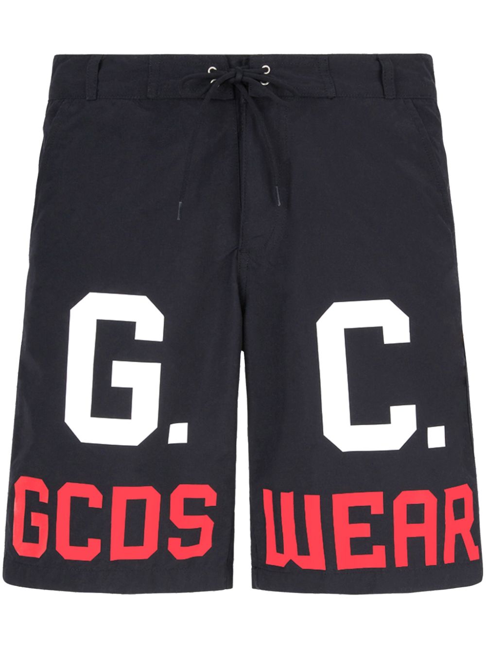 Logo-print drawstring swim shorts - Black