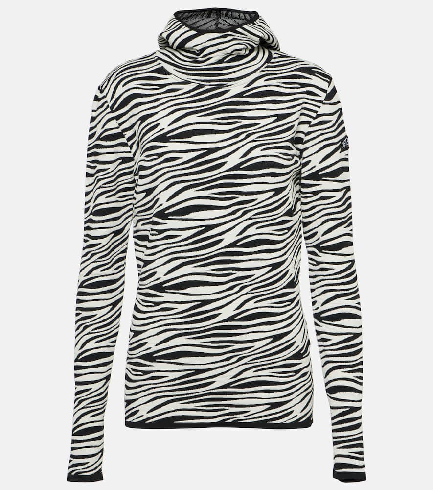 Zoey zebra-print jacquard hoodie