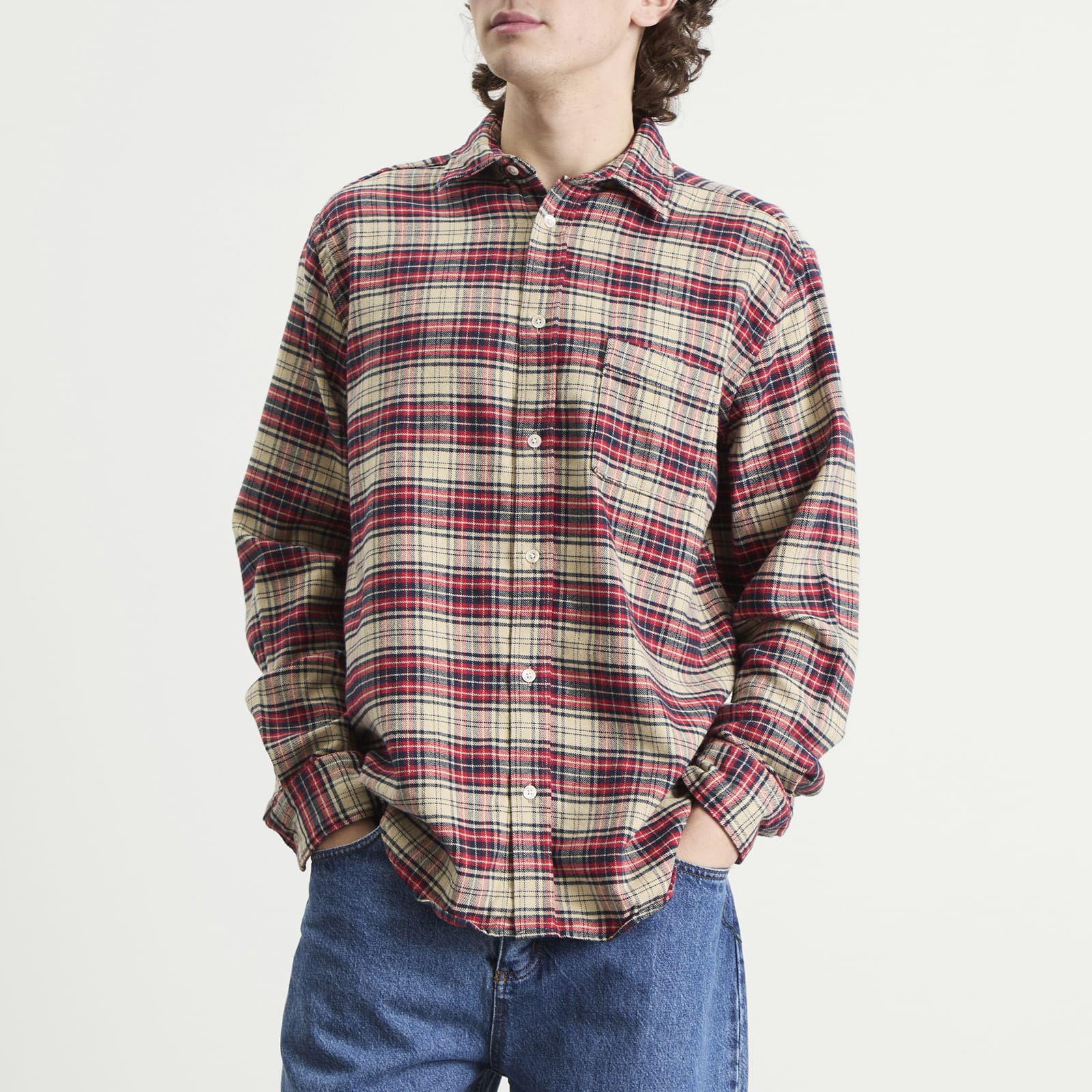 Men's River Flannel Shirt Red/Navy/Cloud