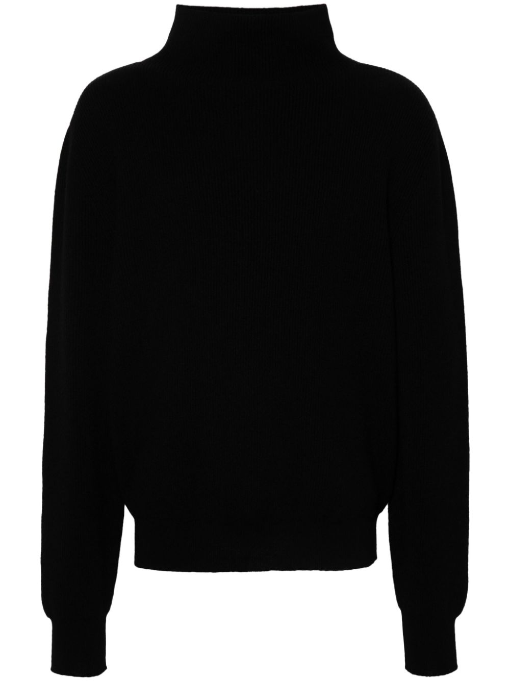 Ribbed roll neck cashmere jumper - Brown