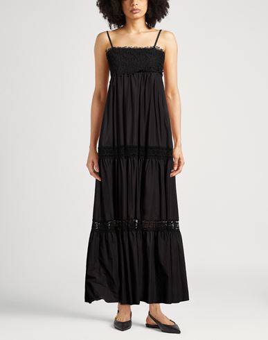 Woman Maxi dress Black Size 8 Cotton
