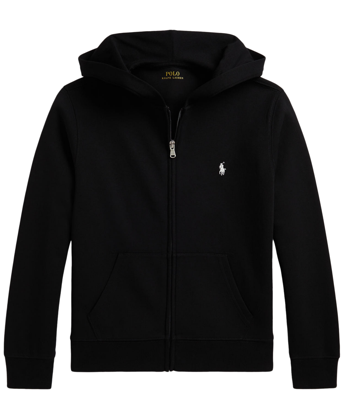 Boys' 8-20 Double-Knit Full-Zip Hoodie - Polo Black