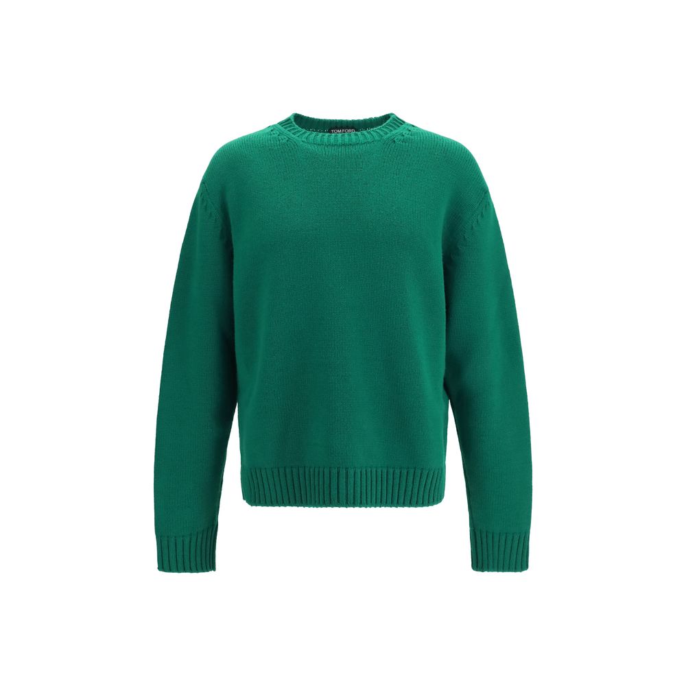 Merino Wool and Cashmere Blend Sweater — Green