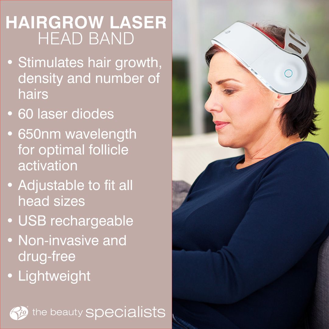 Rio Hairgrow Laser Head Band In White