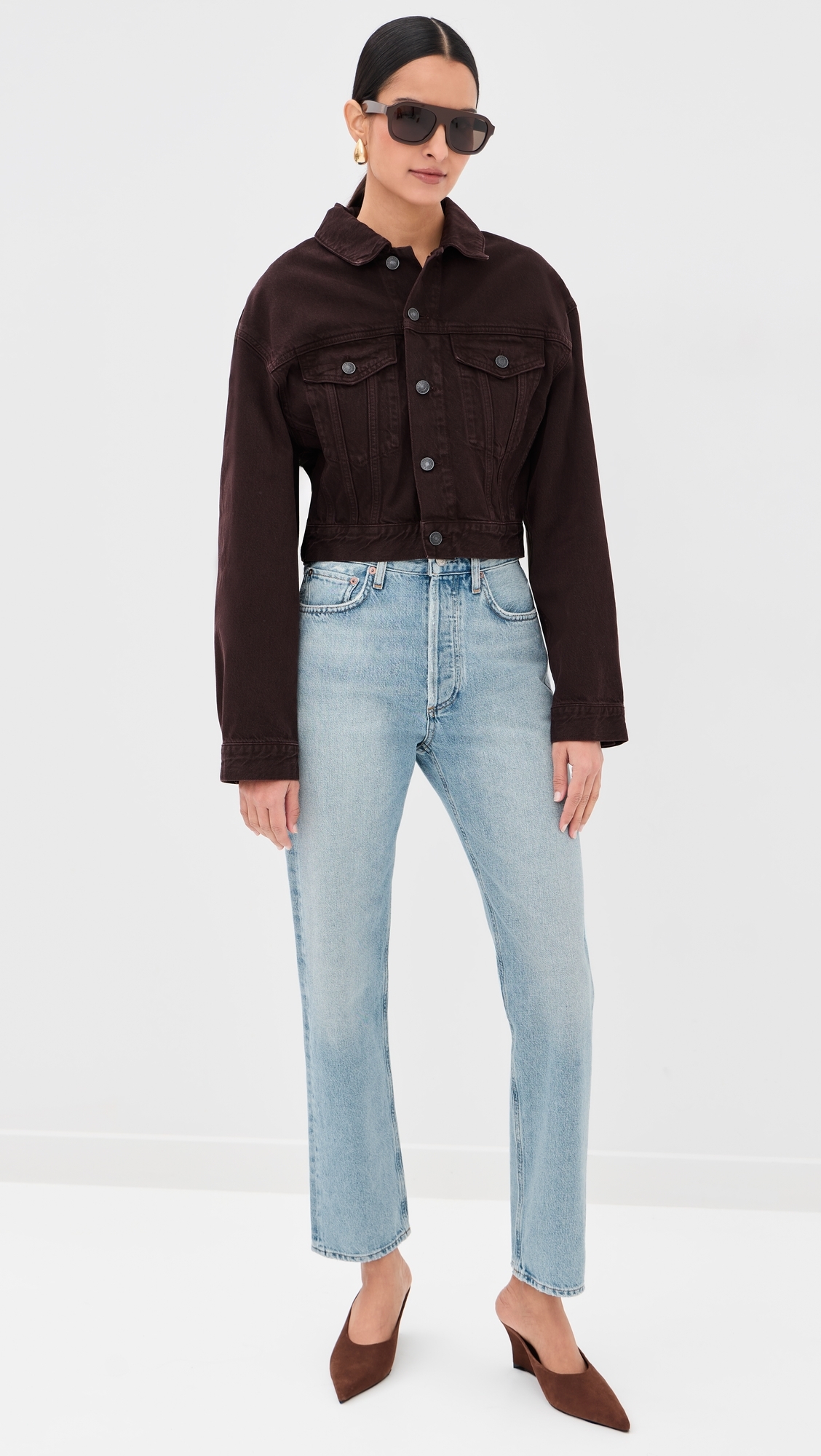 90s Pinch Waist High Rise Straight Jeans Addition