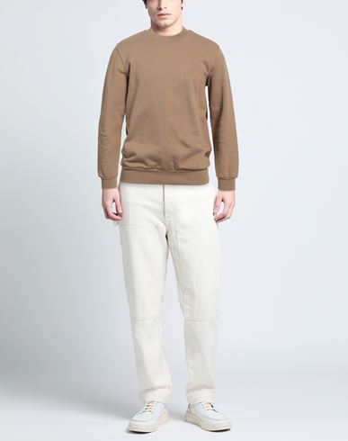 Man Sweatshirt Camel Size L Cotton