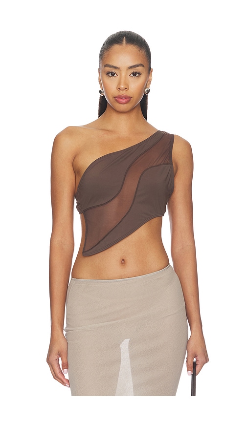 OW Collection Curve Top in Chocolate Brown. XS also in S