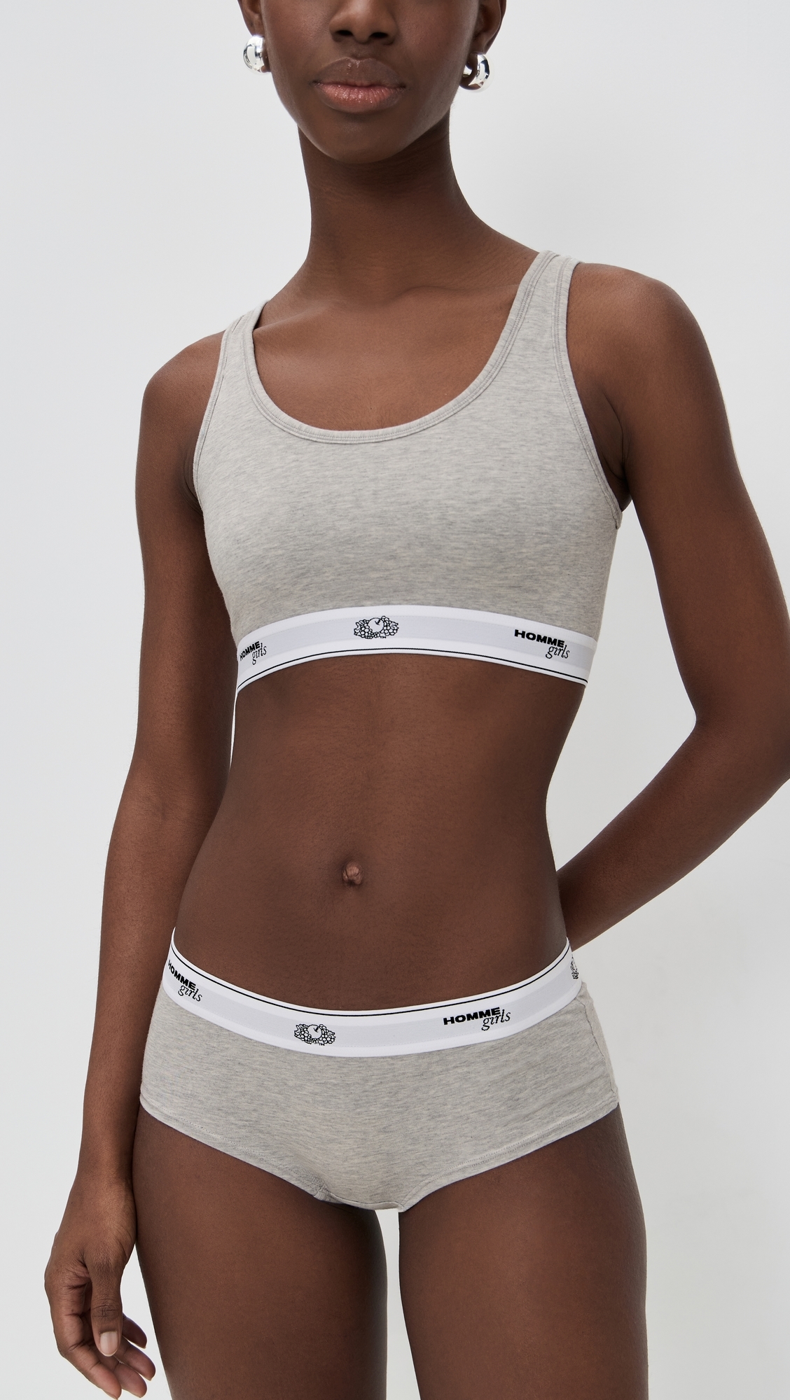 Homme Girls X Fruit of the Loom Classic Sports Bra 3-Pack Black/Heather Grey/White
