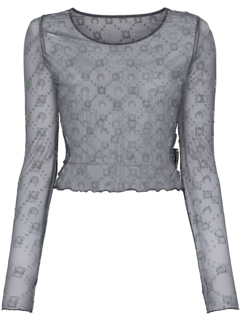 Moonogram mesh top - Grey