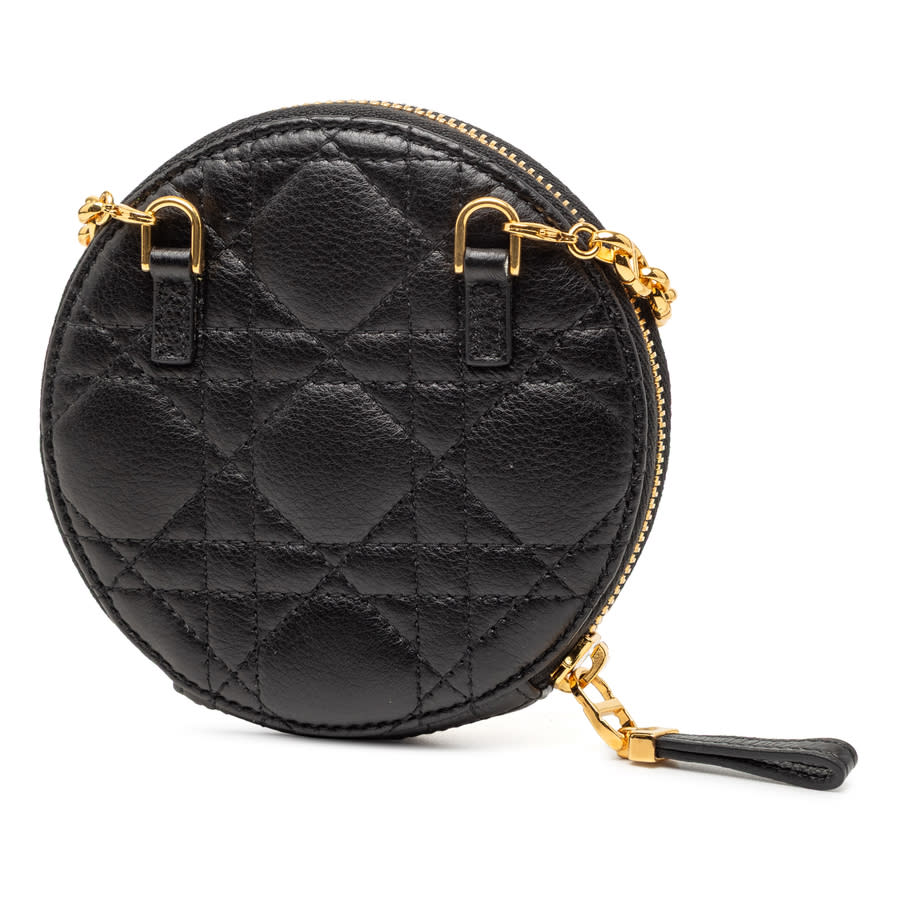 Pre-owned Calfskin Cannage Round Caro Pouch with Chain MA-56-0251X