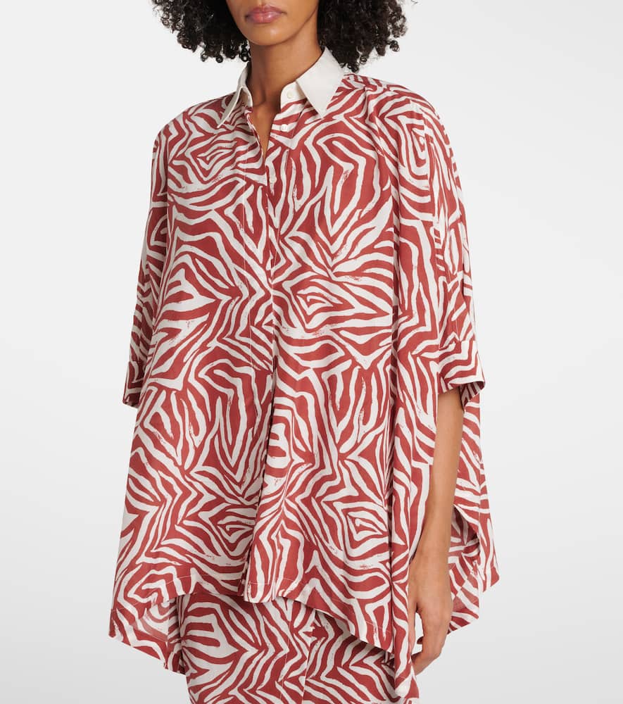 Printed cotton and silk shirt
