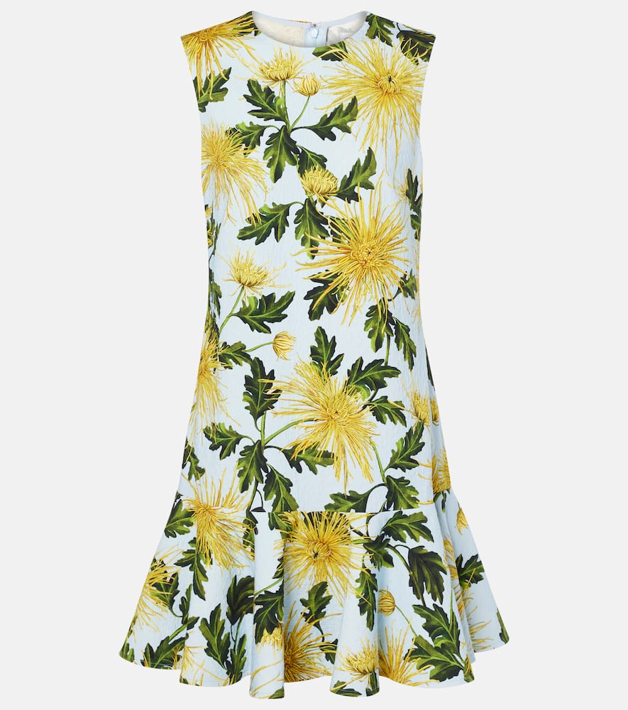 Chrysanthemum cotton-blend minidress