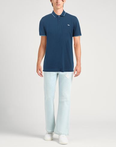 Harmont & Blaine Man Polo shirt Navy Size 3XL Cotton, Elastane