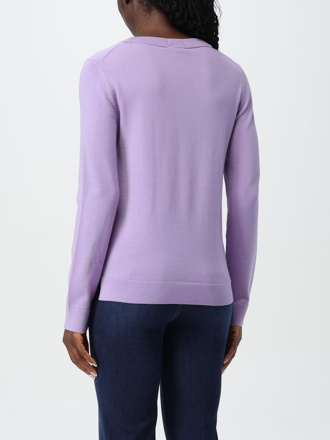 Long slit-sleeve virgin wool jumper - Blue
