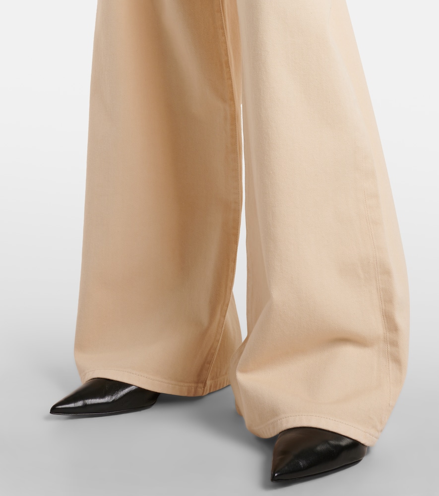 Siamese mid-rise denim wide-leg jeans