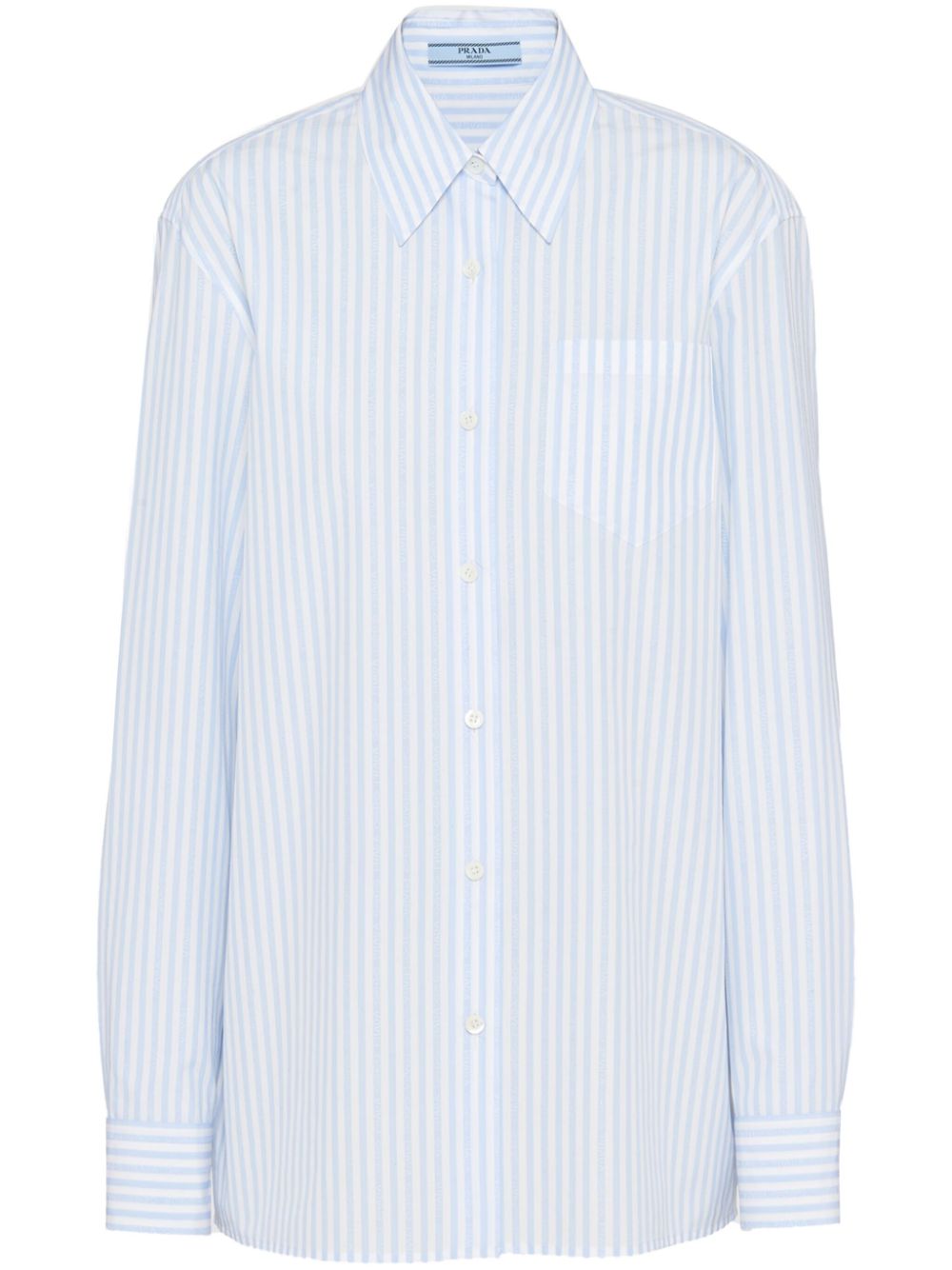 Striped cotton-poplin shirt - White