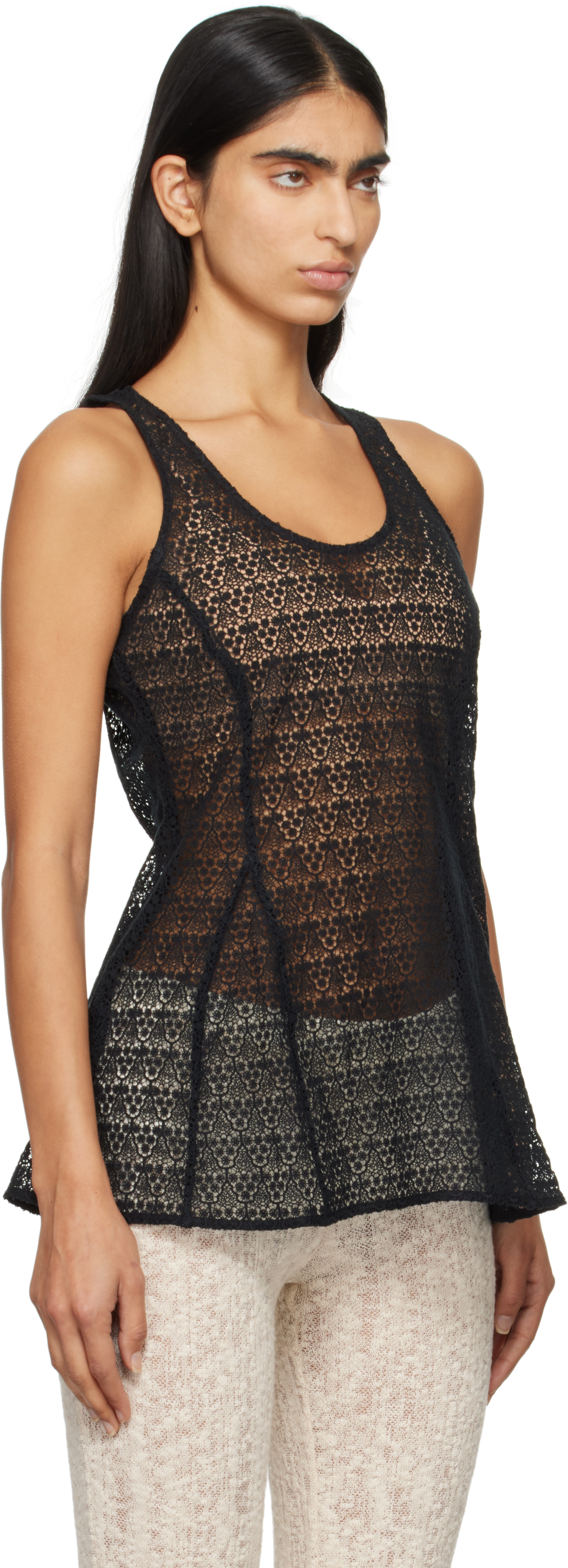 BITE Black Tailored Lace Tank Top
