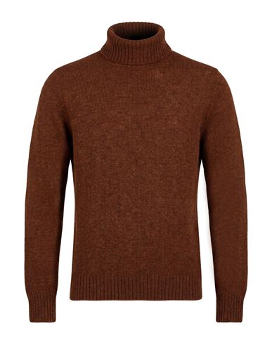 Man Turtleneck Brown Size 42 Virgin Wool