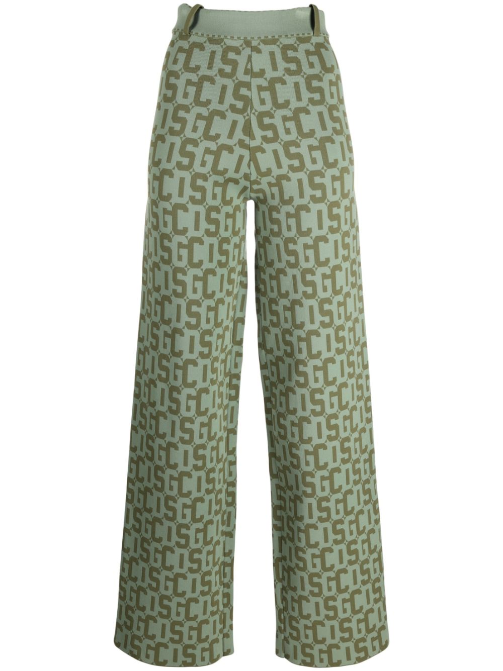 Monogram high-waisted knit trousers - 60 MILITARY
