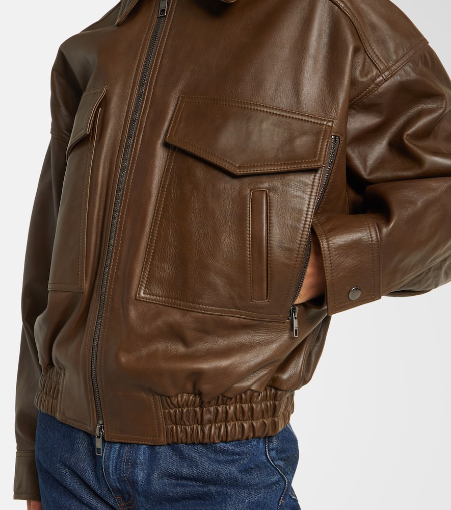 Eugene leather bomber jacket