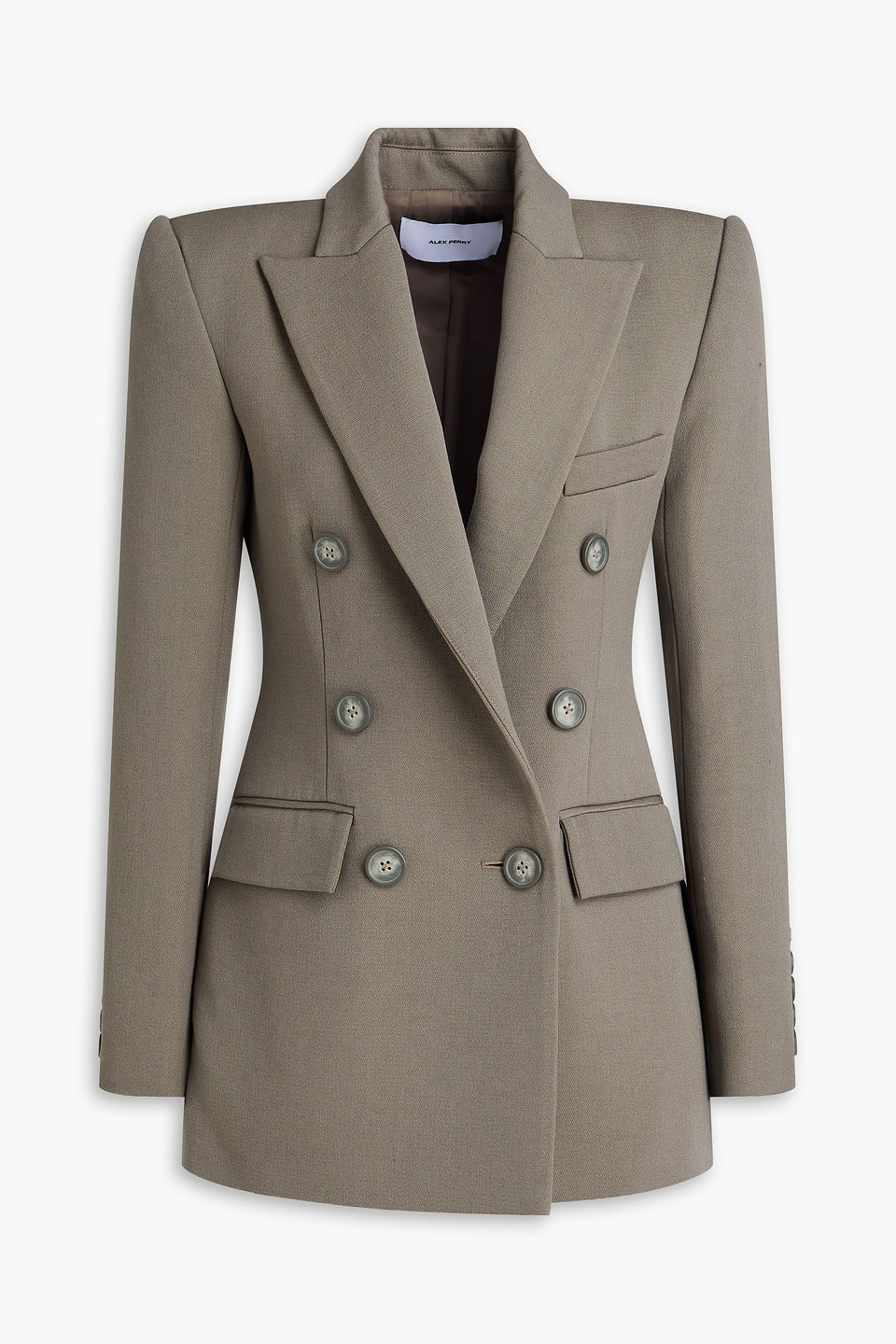 Double-breasted grain de poudre wool-blend blazer - Neutral - UK 6