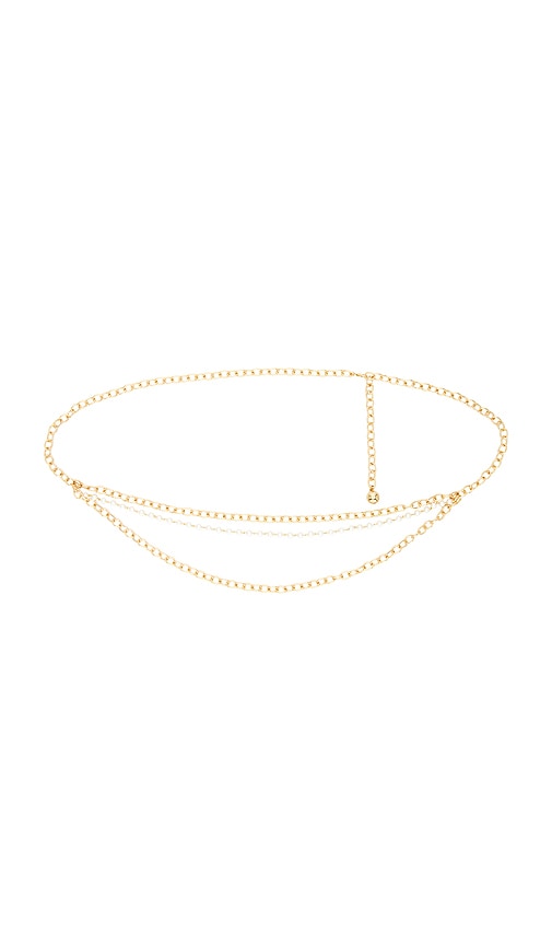 LELET NY Chain And Pearl Belt in Metallic Gold