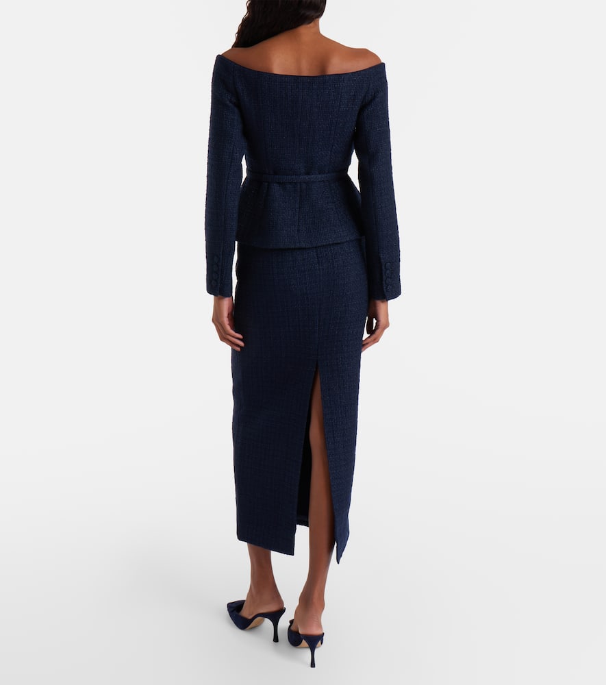 Bouclé midi skirt