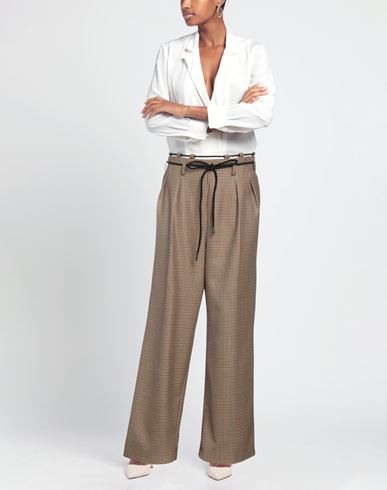 Woman Pants Sand Size 34 Wool, Polyester