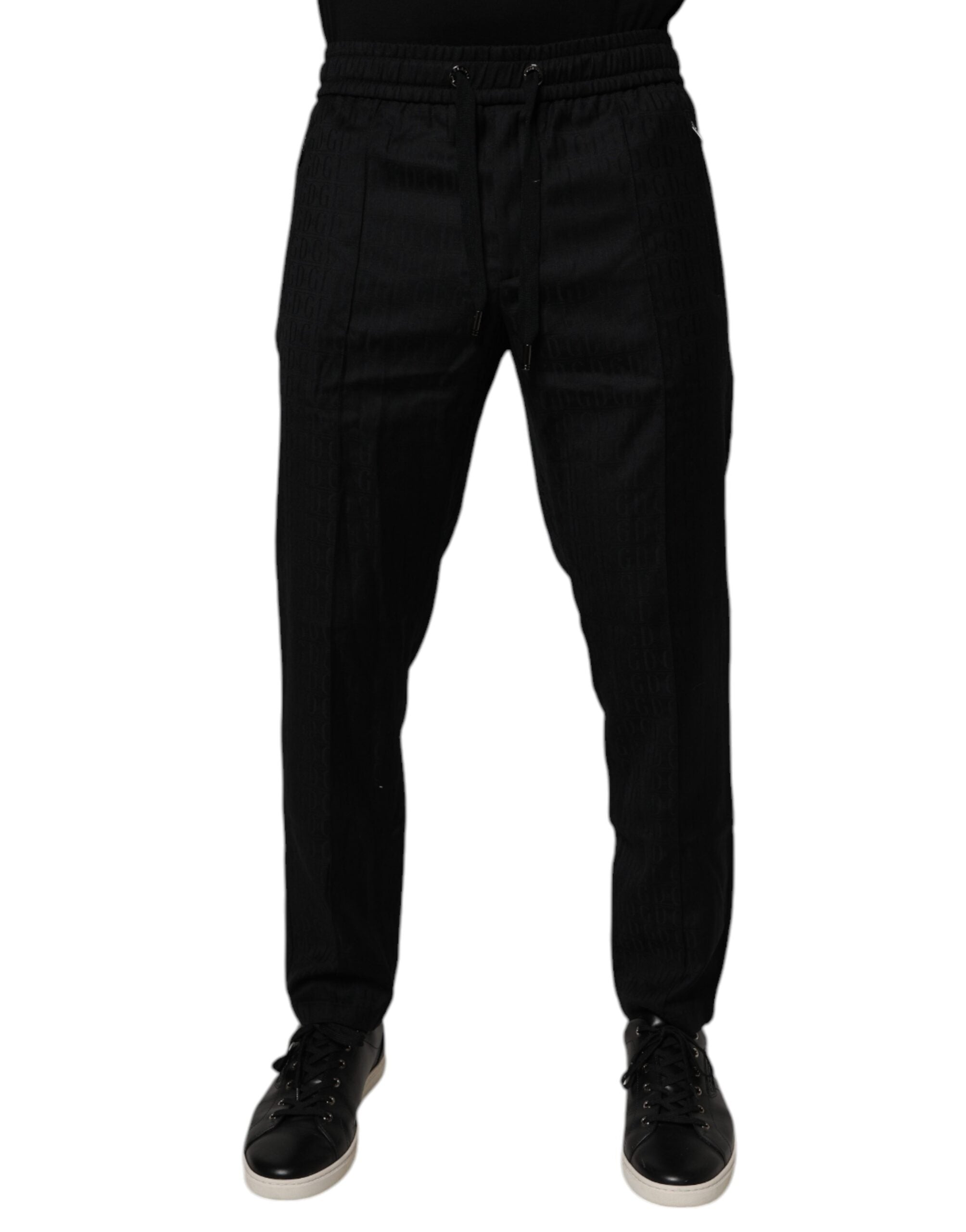 Virgin Wool Joggers — Black
