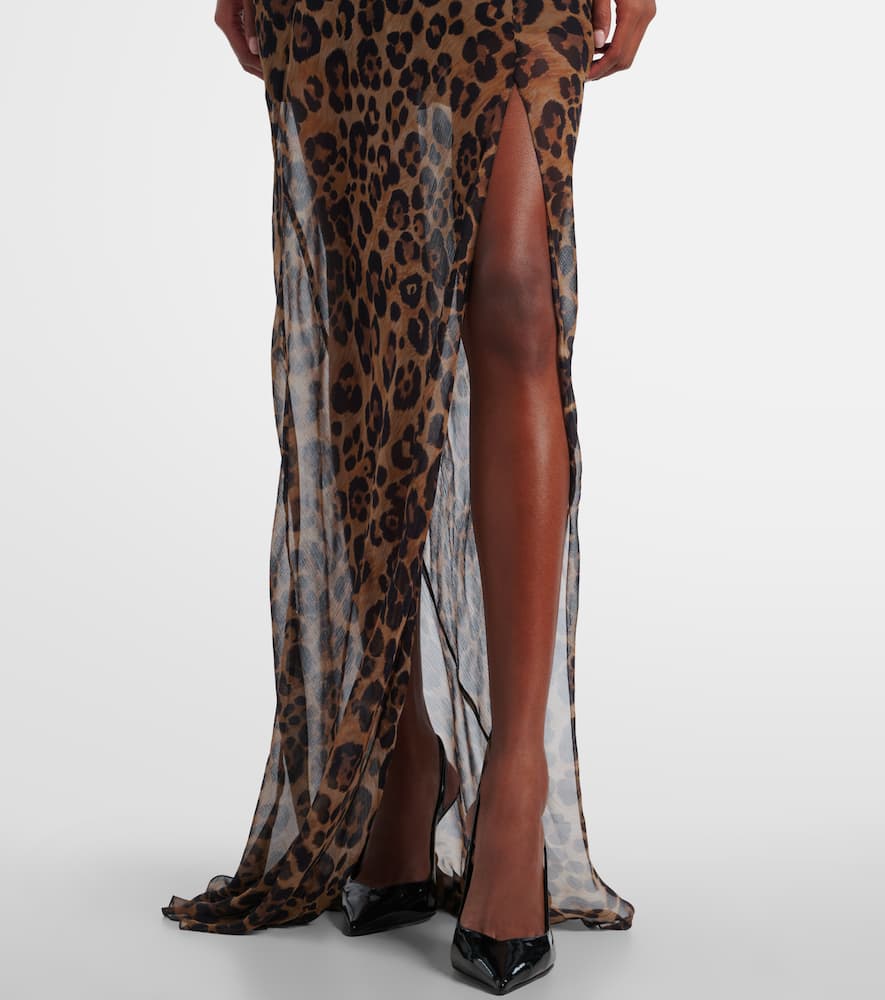 Leopard-print silk maxi dress