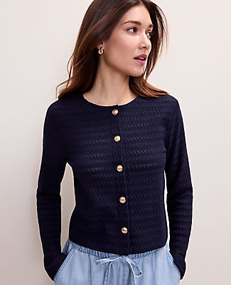 Ann Taylor Textured Knit Cardigan