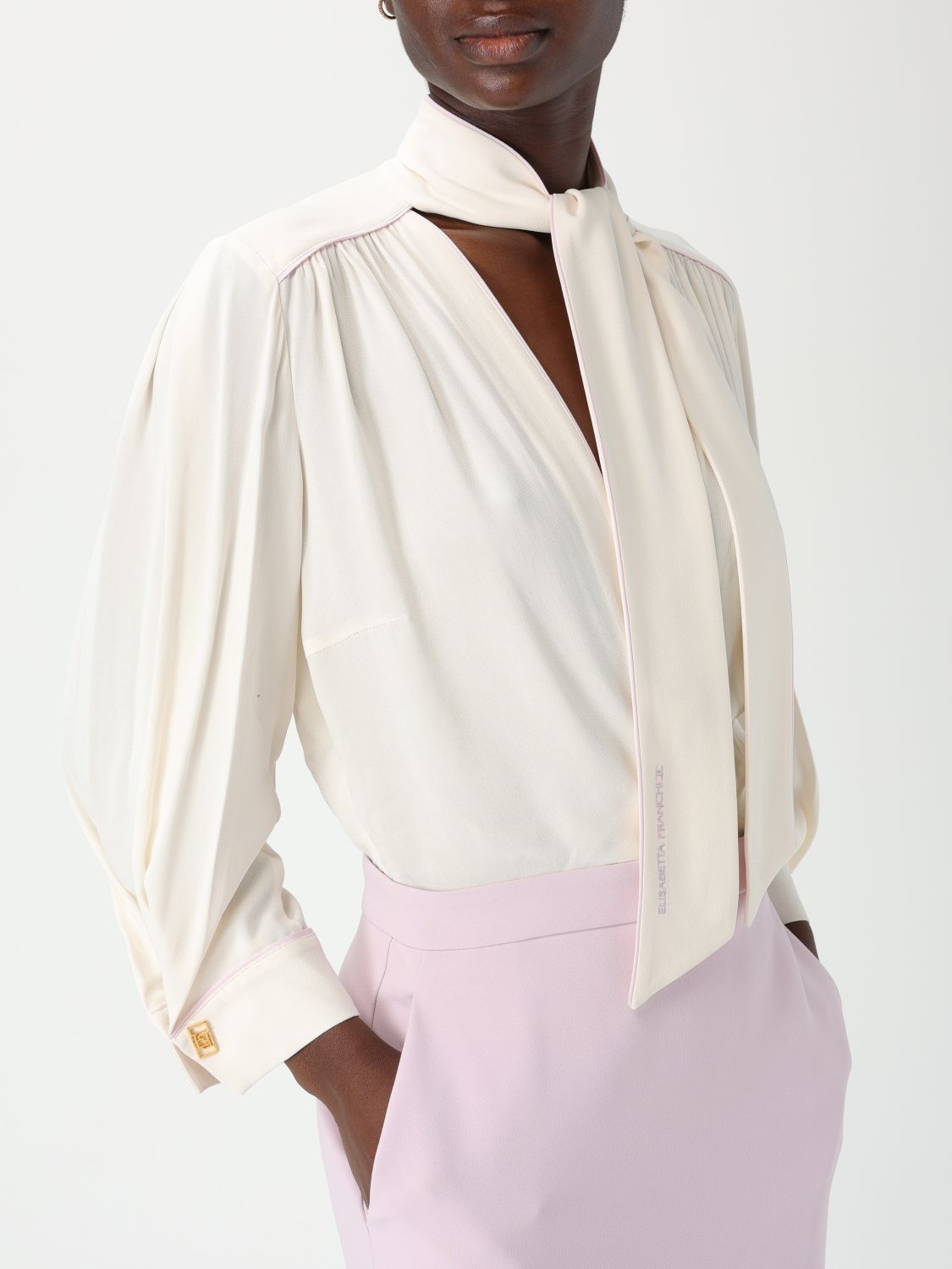 Georgette crepe midi dress - Neutrals