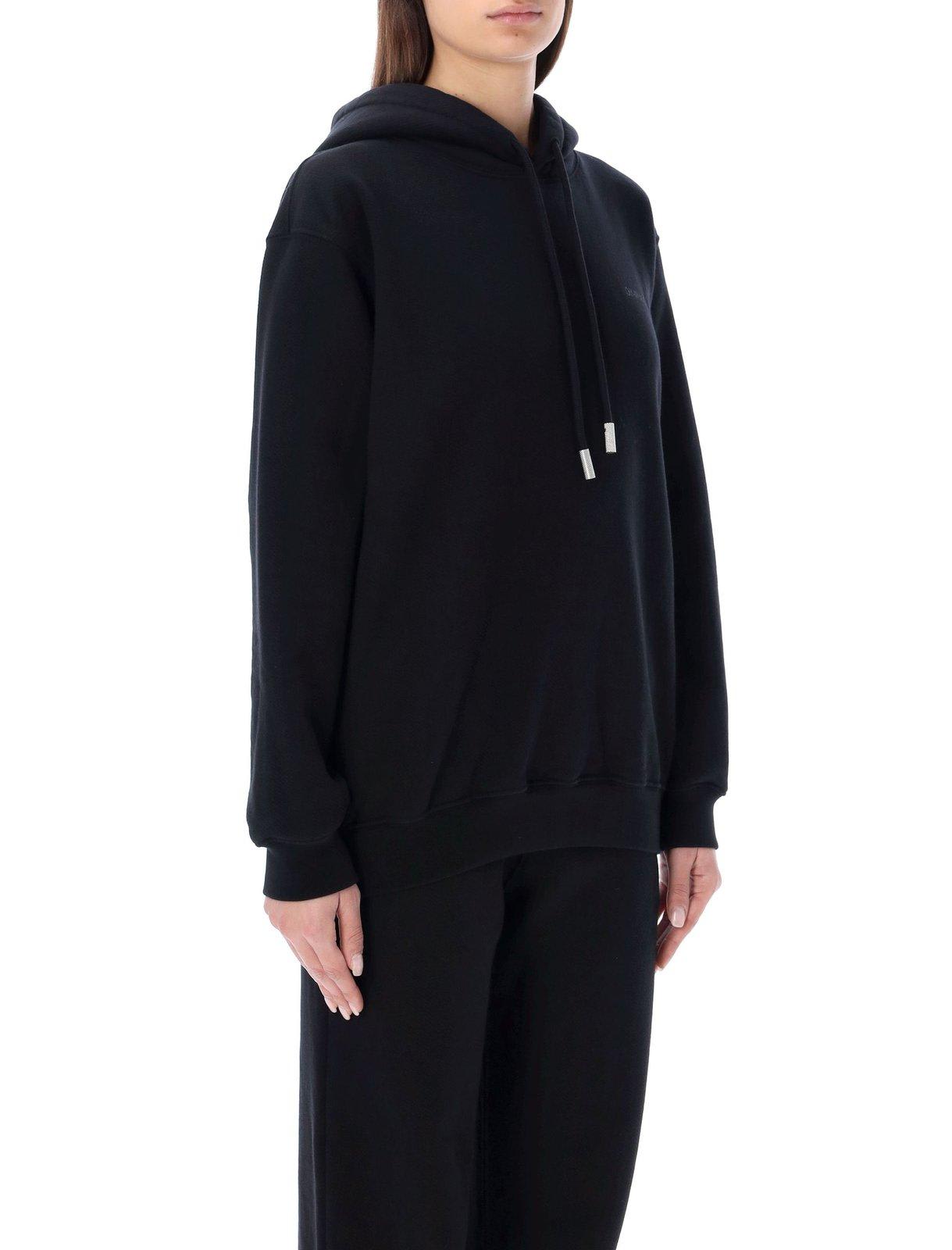 Diag Printed Drawstring Hoodie