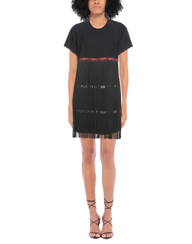 Woman Mini dress Black Size 4 Cotton, Elastane, Viscose