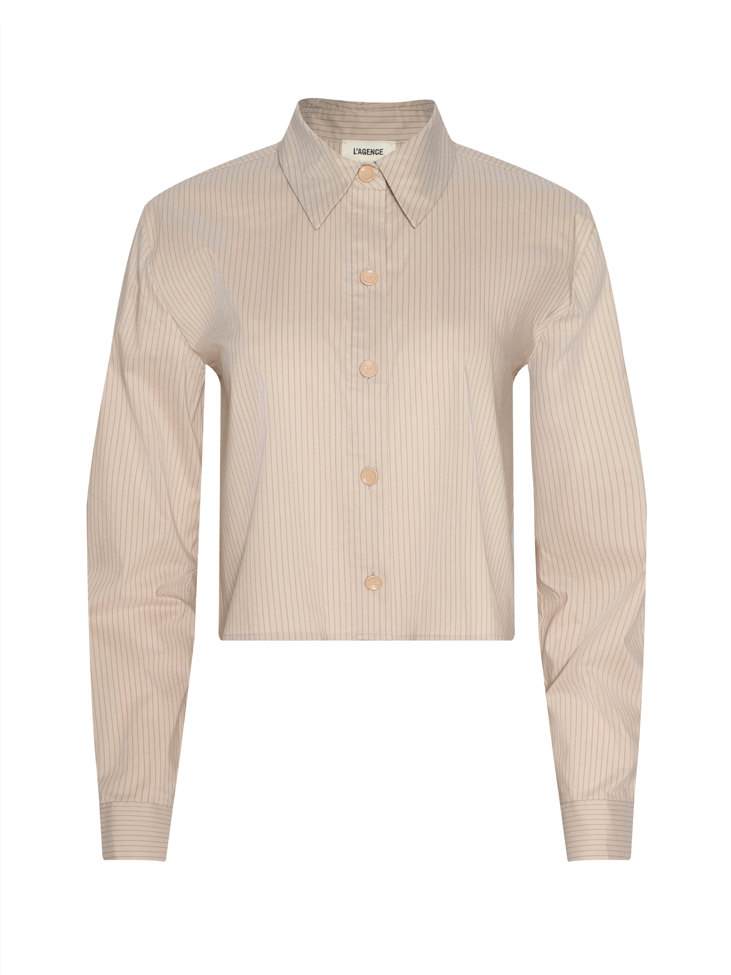 Cosette Shirt In Macadamia/light Brown Stripe