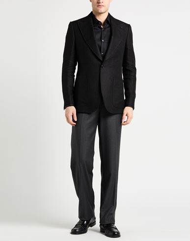 Man Blazer Black Size 40 Linen