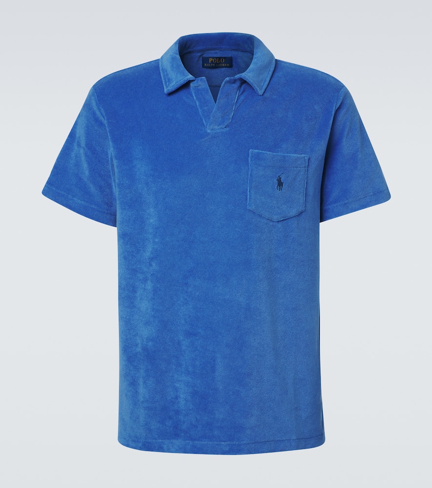 Logo cotton-blend terry polo shirt