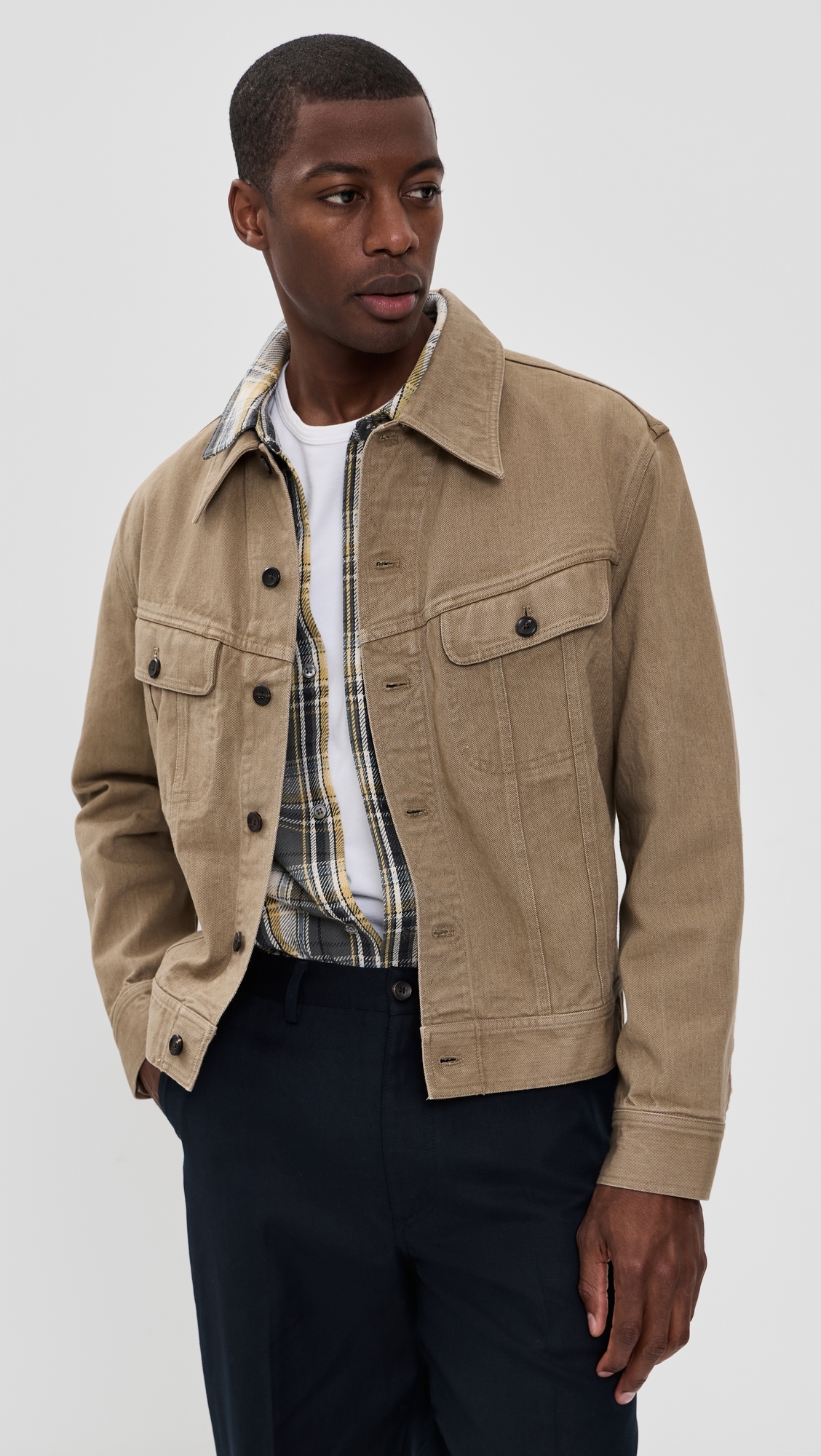 Sulphur Dyed Trucker Jacket Washed Brown