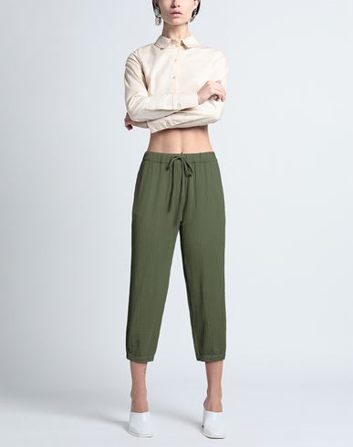 Woman Pants Military green Size S Cotton