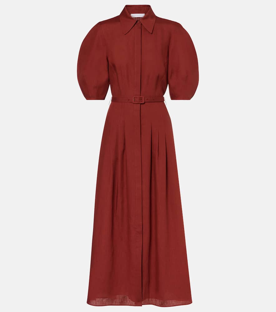 Maude belted linen shirt dress